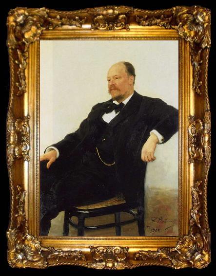 framed  Ilya Yefimovich Repin Portrait of the composer Anatoly Konstantinovich Lyadov, ta009-2